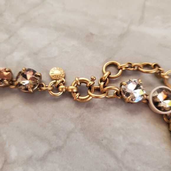 ✨ RARE HTF J.Crew Brulee Mercury Glass Rhinestone Crystal Statement Necklace ✨ - Picture 2 of 15